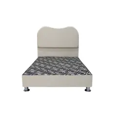 MUEBLES MACRUMO - Cama tapizada Milano - 2 Plz - Beige Antifluido