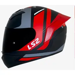 LS2 - CASCO INTEGRAL DOWN NEGRO MATE ROJO MATE TALLA L