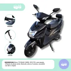 GENERICO - Moto eléctrica a batería modelo lineal black 72V20AH y 1500W