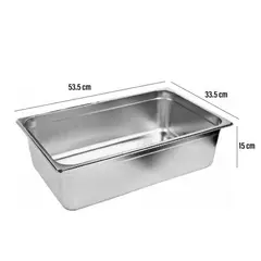 GENERICO - Bandeja de acero inoxidable 54 x 34 x 15 cm