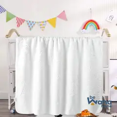 CASATEX - Manta para Bebe Suave Polar Alto Relieve white Star