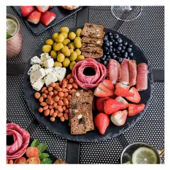 WAYU - PACK PLATO GIRATORIO Y TABLA DE PIEDRA PIZARRA