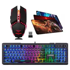 MICRONICS - Kit Gamer Mic 3 En 1: Teclado Avanty+ Mouse Inalambrico Ranger+ Pad