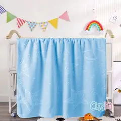CASATEX - Manta para Bebe Suave Polar Alto Relieve Celeste Oscuro