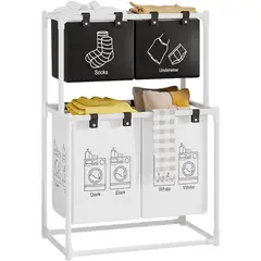 ELMEJORPRECIO - Estante para Lavandería de 2 Niveles Mirella Blanco