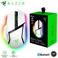 RAZER - Mouse Gaming Basilisk V3 Pro 35K Inalámbrico USB RGB Blanco