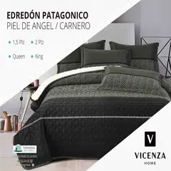 VENEZIA - Set de Edredón QUEEN Patagonico Piel de Angel C/ Carnero de 5 Piezas