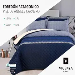 VENEZIA - Set de Edredón QUEEN Patagonico Piel de Angel C/ Carnero de 5 Piezas