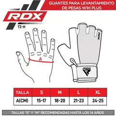 RDX - Guantes para Levantamiento de Pesas RDX W1H Plus Rojo - L