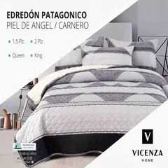 VENEZIA - Set de Edredón King Patagonico Piel de Angel C/ Carnero de 5 Piezas