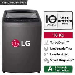LG - Lavadora LG Carga Superior 16 Kg WT16BVTB Negro