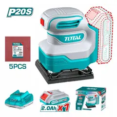 TOTAL TOOLS - Lijadora Orbital Inalámbrica + Batería 2ah + Cargador De 20v Total - TSHSLI20141