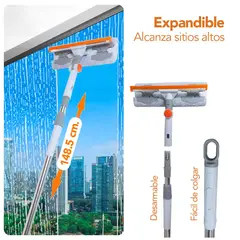 ELMEJORPRECIO - Limpia Vidrios Ventanas Mamparas de Microfibra Extensible