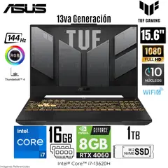 ASUS - Laptop Tuf F15 Gaming FX507VV-LP142 Intel Core i7-13620H 16GB RAM 1TB SSD 15.6" FHD RTX4060-8GB