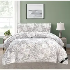 GENERICO - JUEGO DE CAMA INVIERNO HAIRIFON 2 PLAZAS - ESTAMPADO GRIS