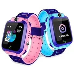 GENERICO - Pack 2 Smartwatch para niños Q12 Kids Con Chip Celeste Y Rosado