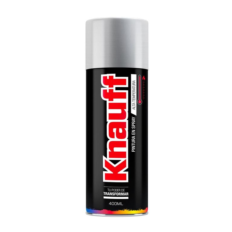 Pintura Spray Alta Temperatura Aluminio 400ML KNAUFF