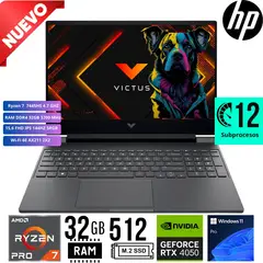 HP - Laptop Victus 15-FB3021LA AMD Ryzen 7 7445HS Ram 32Gb SSD 512Gb RTX 4050 6GB 15.6" FHD Windows 11