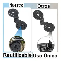 GENERICO - PACK X 50 CLIPS GANCHO PARA MALLA RASCHEL INVERNADERO 10 X 3.7 CM