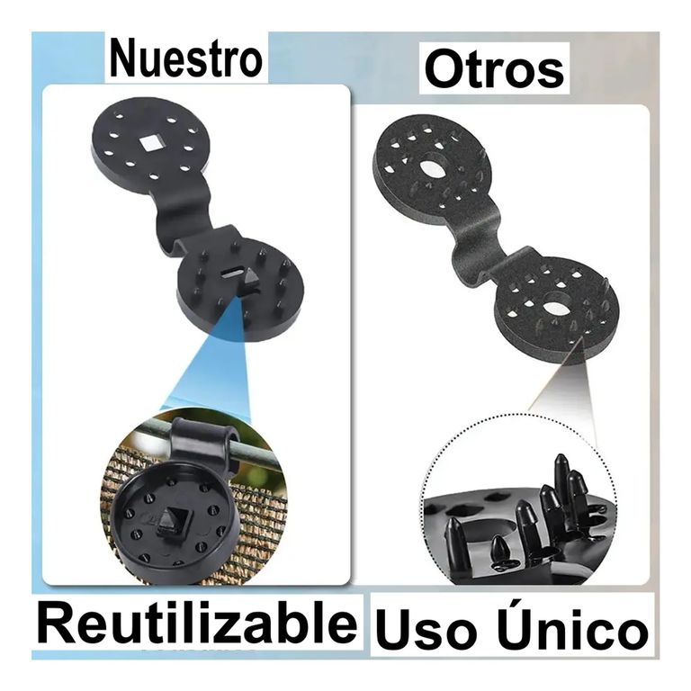 PACK X 20 CLIPS GANCHO SUJETADOR PARA MALLA RASCHEL GRANJA 10 X 3.7 CM
