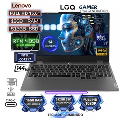 LENOVO - LAPTOP LOQ INTEL CORE I7, RAM 16GB SSD 512GB - PANTALLA 15,6 NVIDIA GEFORCE RTX 4050 6GB