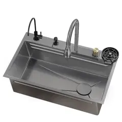 FRITECSA - Lavadero Multifuncional Acero Inox. 304 Gris Textura Classic FW11-G1