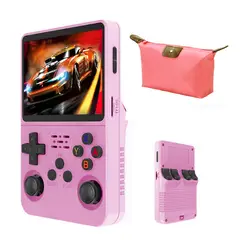OVOTOUMI - Consola Portatil Retro Game R36S 64GB Rosa y Estuche