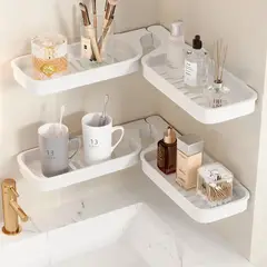 GENERICO - Esquinero Organizador de baño cocina plegable BLANCO