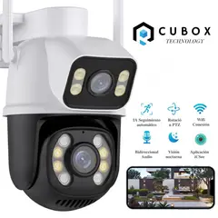 OEM - Camara Ip Wifi Ptz Doble Lente 360 Exterior Sirenas Alarma