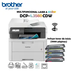 BROTHER - IMPRESORA MULTIFUNCIONAL LASER A COLOR DCP-L3560CDW DUPLEX