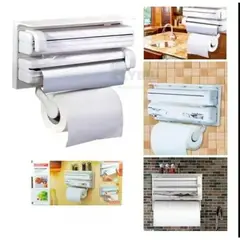 GENERICO - PORTA PAPEL HIGIENICO BLANCO ORGANIZADOR TRIPLE ROLLO PARED 123193046