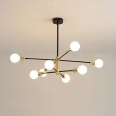 PUREPOWER - Araña de techo de lujo para sala de estar nórdica Oro Y Negro