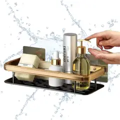 ELMEJORPRECIO - Repisa Organizadora de Aluminio Para Baño PinPin Dorado