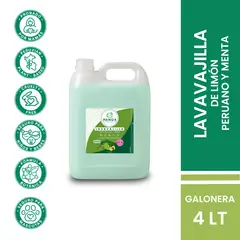 HANQA - Lavavajilla Líquido Limón Peruano y Menta Galón 4L