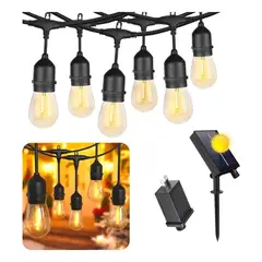 PREMIUM - Guirnalda para exteriores 10 metros+ 20 Focos Led+ Panel solar