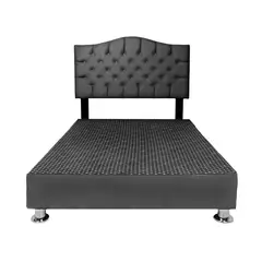 MUEBLES MACRUMO - Cama tapizada Varsovia - 1.5 Plz - Color Plomo