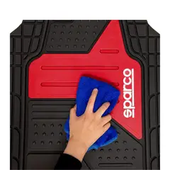 SPARCO - Piso de jebe protector alfombra 5 piezas SPF511RD/5