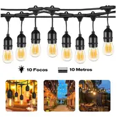PREMIUM - GUIRNALDA DE 10 METROS CON 10 FOCOS ACOPABLE SIN PANEL SD12023