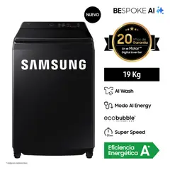 SAMSUNG - Lavadora 19KG AI Wash EcoBubble WA80F19S8BPE Negra