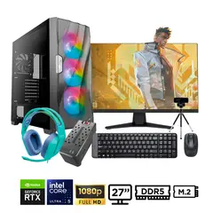 INTEL - Computadora Gamer ULTRA 5 225F RAM 64GB SSD 1TB VIDEO 5060 8GB MONITOR 27 FHD