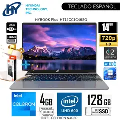 HYUNDAI - Laptop Hybook Plus HT14CC1C46SG Intel Celeron N4020 4GB RAM 125GB SSD 14" HD WIN 11 - Gris