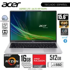 ACER - Laptop  AL15-41P-R27P AMD Ryzen7-5700U 16GB RAM 512GB SSD 15.6" - Light Silver