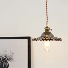 MMDH - Lámpara led de cristal de cocina de restaurante retro Ambar