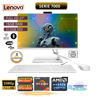 LENOVO - All In One IdeaCentre AIO 3 27ALC6 Ryzen 7-7730U 16GB RAM, SSD512GB 27″
