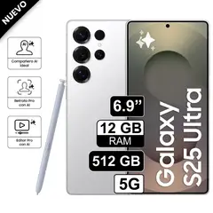 SAMSUNG - Celular Galaxy S25 Ultra 5G 512GB 12GB RAM cámara 200MP frontal 12MP 69 Pulg Blanco