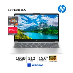 HP - Laptop 15-FC0012LA AMD Ryzen 7 7730U 16Gb Ram/ 512Gb SSD/ 15.6”FHD/Radeon Graphics/ 802N1LA CSI