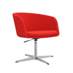 OFIDEAS - Poltrona Giratoria Boom Base Cross Rojo Acolchada