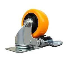 UYUSTOOLS - RUEDA INDUSTRIAL NARANJO CON FRENO 1.5 Pulgadas UYU
