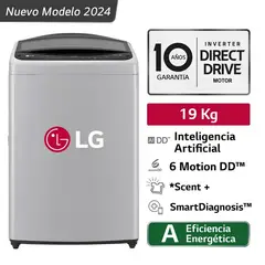 LG - Lavadora LG de 19 kg carga superior con AI DD Gris WT19DV6T