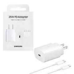 SAMSUNG - Cargador Samsung 25W Cable C A C Completo para  A55 A56 Blanco